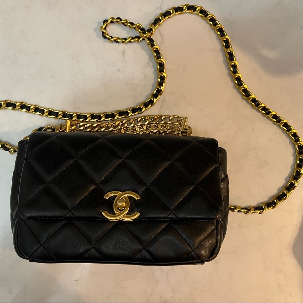 Inspired Black Quilted Leather Bag